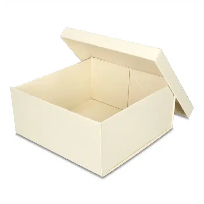 Pudełko prezentowe składane 30 x 30 x 14 cm, składane kremowe PREMIUM na prezent - obrazek 1