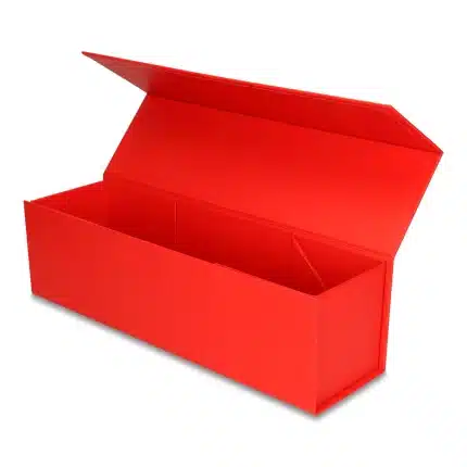 Pudełko magnetyczne składane na wino EASYBOX 100x100x350 mm CZERWONE