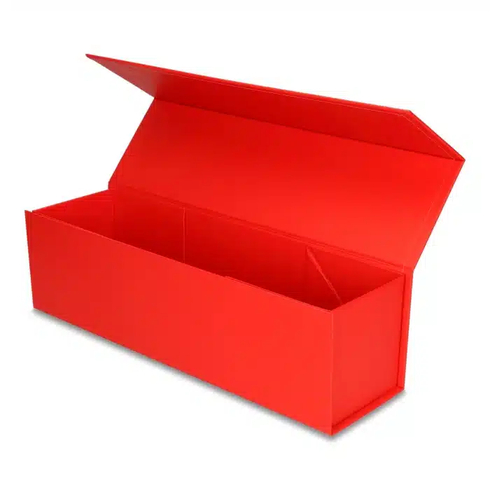 Pudełko magnetyczne składane na wino EASYBOX 100x100x350 mm CZERWONE - obrazek 1