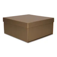 Pudełko prezentowe składane 30 x 30 x 14 cm, składane złoty ciemny PREMIUM na prezent - obrazek 2