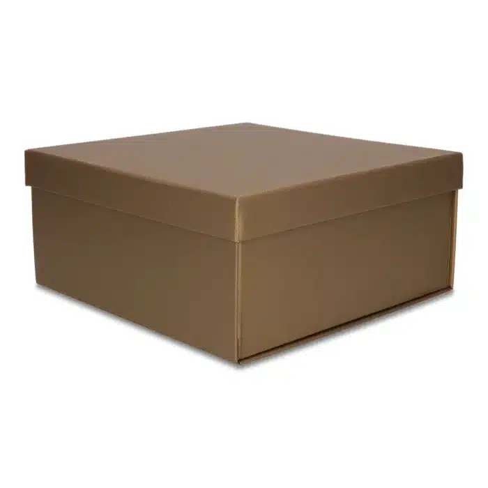 Pudełko prezentowe składane 30 x 30 x 14 cm, składane złoty ciemny PREMIUM na prezent - obrazek 2