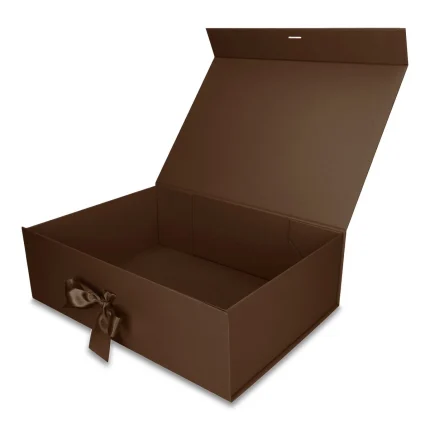 Pudełko Prezentowe Wstążka Silk Touch Brązowe  350x250x110mm