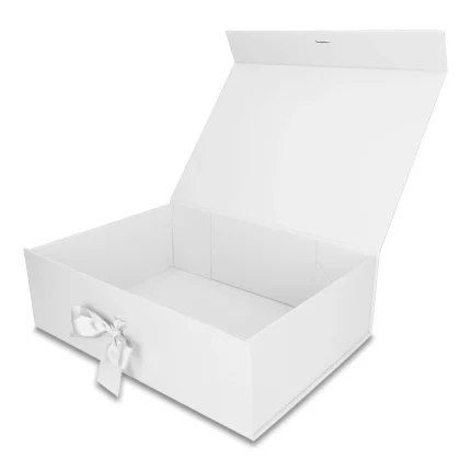 Pudełko Prezentowe Wstążka Silk Touch Białe  245x180x80mm