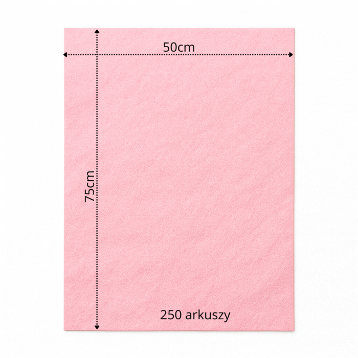 Bibuła ozdobna MG w arkuszach 50x75cm - Jasny Róż, 250 szt. - obrazek 6