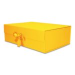 Pudełko Prezentowe Wstążka Silk Touch Żółte 350x250x110mm + nadruk - obrazek 2