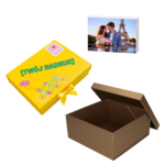 Pudełko prezentowe składane 30 x 30 x 14 cm, składane złoty ciemny PREMIUM na prezent + nadruk