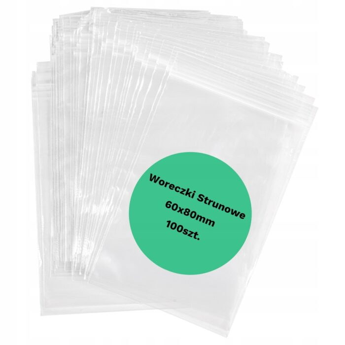 Torebka strunowa LDPE 60x80mm 100 szt, - obrazek 2