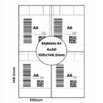 Etykiety Samoprzylepne A4 - 4xA6, 100 szt. Temi Label - obrazek 4