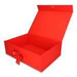 Pudełko Prezentowe Wstążka Silk Touch Czerwone 245x180x80mm + nadruk - obrazek 3