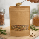 Doypack Papier Kraft 225x130x70 - 500ml - małe okienko -25 szt. - obrazek 5