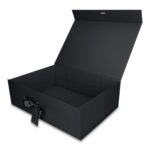 Pudełko Prezentowe Wstążka Silk Touch Czarne 245x180x80mm + nadruk - obrazek 3