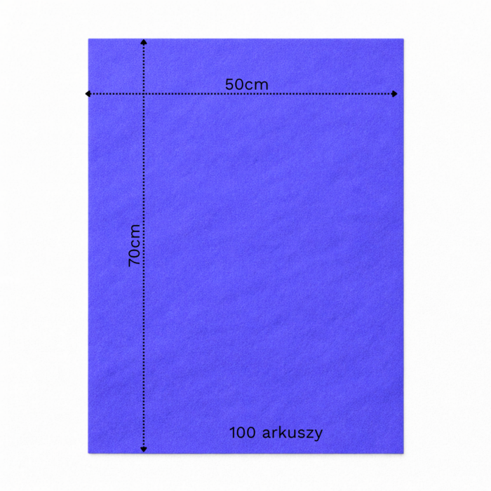Bibuła ozdobna w arkuszach 50x70cm - Granatowa Ciemna, 100 szt. - obrazek 6
