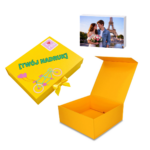 Pudełko Prezentowe Silk Touch Żółte 250x250x100mm + nadruk