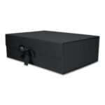 Pudełko Prezentowe Wstążka Silk Touch Czarne 350x250x110mm + nadruk - obrazek 2
