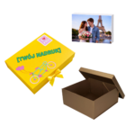 Pudełko składane EASYBOX Plus 220x220x100 Złoty Ciemny + nadruk