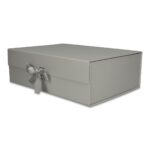 Pudełko Prezentowe Wstążka Silk Touch Szare 245x180x80mm + nadruk - obrazek 2