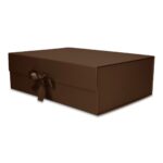 Pudełko Prezentowe Wstążka Silk Touch Brązowe 245x180x80mm + nadruk - obrazek 2