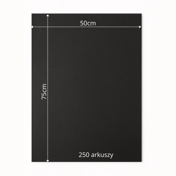 Bibuła ozdobna MG w arkuszach 50x75cm - Czarny, 250 szt. - obrazek 6