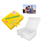 Pudełko Prezentowe Wstążka Silk Touch Białe 245x180x80mm + nadruk