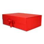 Pudełko Prezentowe Wstążka Silk Touch Czerwone 245x180x80mm + nadruk - obrazek 2