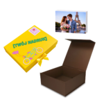 Pudełko Prezentowe Silk Touch Brązowe 250x250x100mm + nadruk