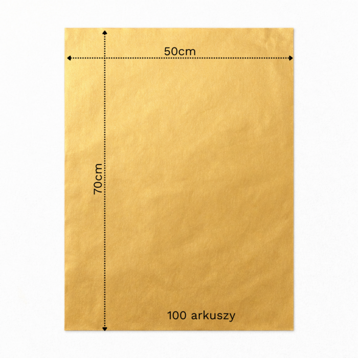Bibuła ozdobna w arkuszach 50x70cm - Złoty, 100 szt. - obrazek 6