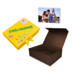 Pudełko Prezentowe, Magnetyczne - Brązowe 350x250x110mm + nadruk