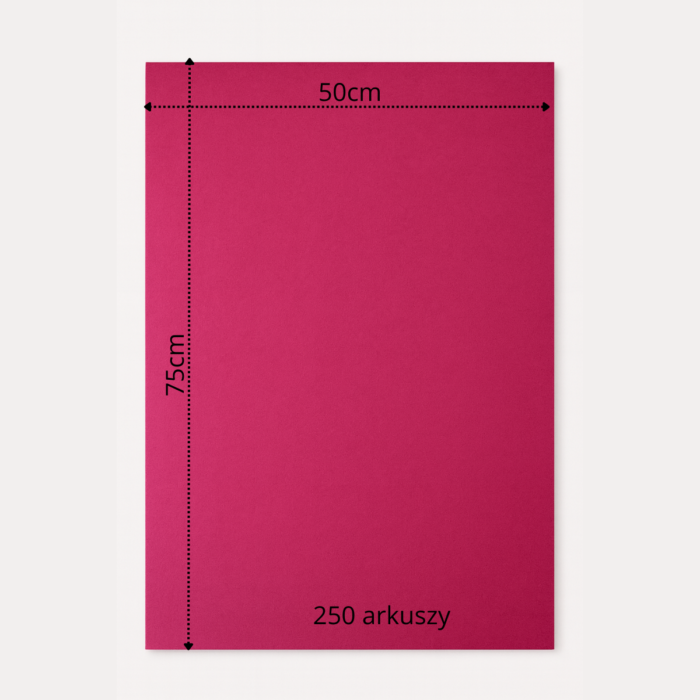 Bibuła ozdobna MG w arkuszach 50x75cm - Magenta, 250 szt. - obrazek 6