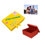 Pudełko składane EASYBOX Plus 150x150x70 czerwone + nadruk