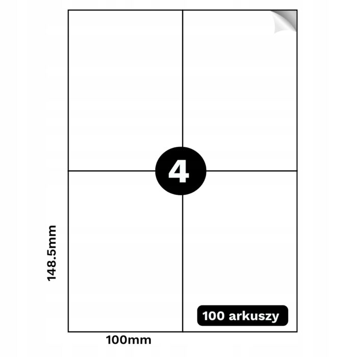 Etykiety Samoprzylepne A4 - 4xA6, 100 szt. Temi Label - obrazek 6